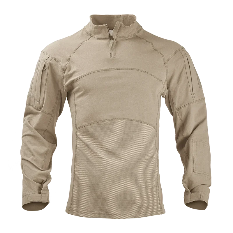Han divoký kemping taktický košeľa pre mužov košele elastické safari camo s dlhým rukávom Topy