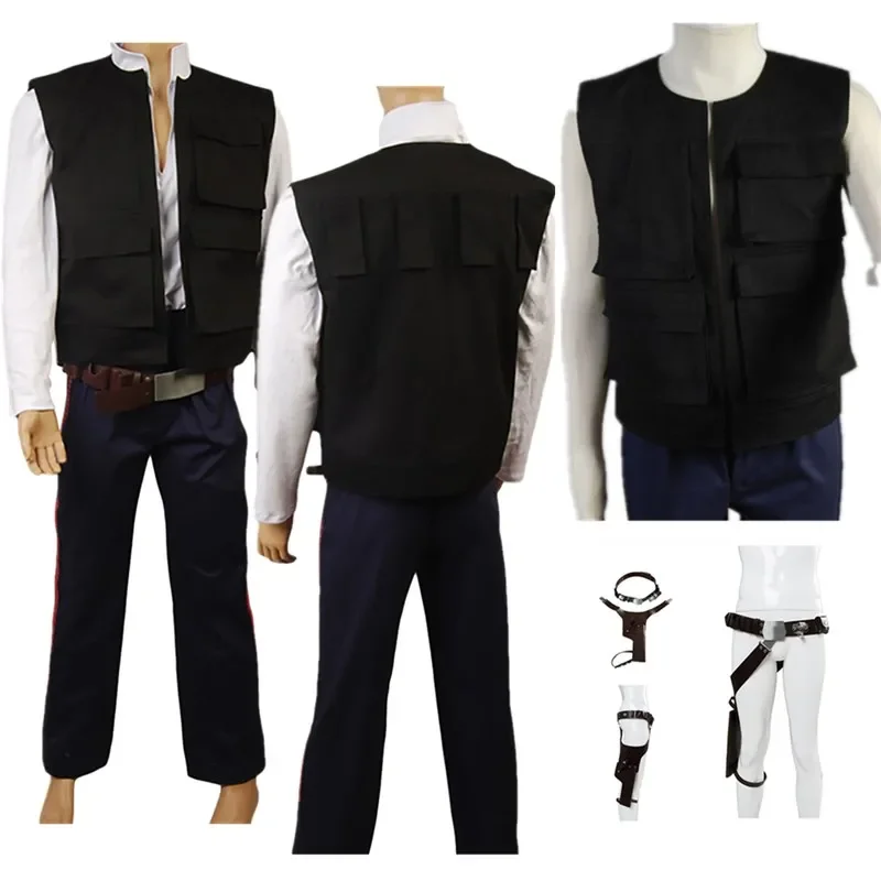 Han Solo Cosplay kostým dospelý muži Fantasy Uniforma košeľa