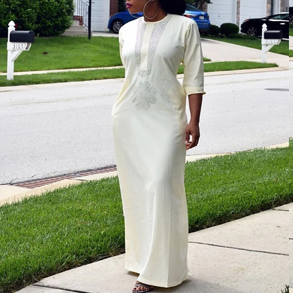 H&D Turban šaty pre ženy africké lesklé maxi šaty moslimské móda biely hidžáb Abaya Lady Party oblečenie Kaftan Boubou 2022