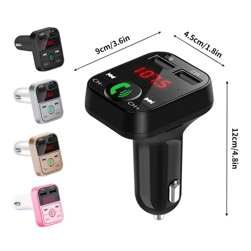 Handfree Car Charger Bluetooth Dual USB napätie displege displej na nabíjačku adaptér Cigareta Zapaľovač
