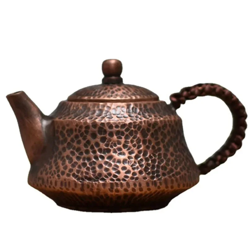 Handmadeteappot Set Tea Pot Vintage Kov teplý víno džbán Japonská medená kanvica s malým kávovým hrncom Fialové medené hrnce darček 240 ml