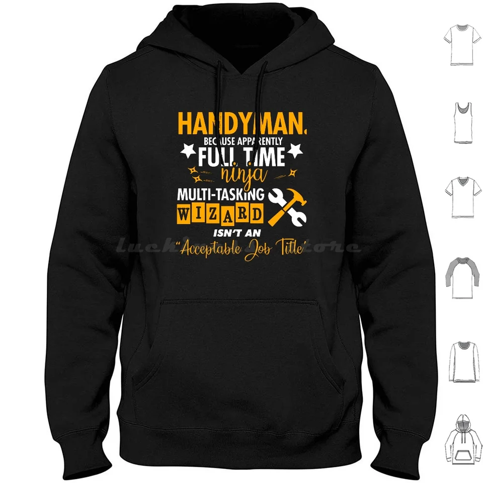 Handyman Hoodie bavlna s dlhým rukávom Handyman vtipný opravár Man Custodian DIY DIY Dad Handyman Dad Handyman
