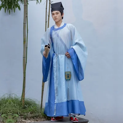 Hanfu Boy Summer Ming Round Brck Rúch, učenec syn, veľký chlapec, malý chlapec tenký otec a syn