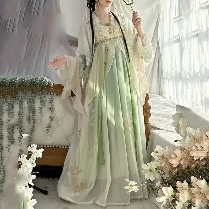 Hanfu šaty Ženy Čínske tradičné rozprávkové kostým kostým staroveká hanfu šaty študent hanfu zelené a modré šaty plus veľkosť xl