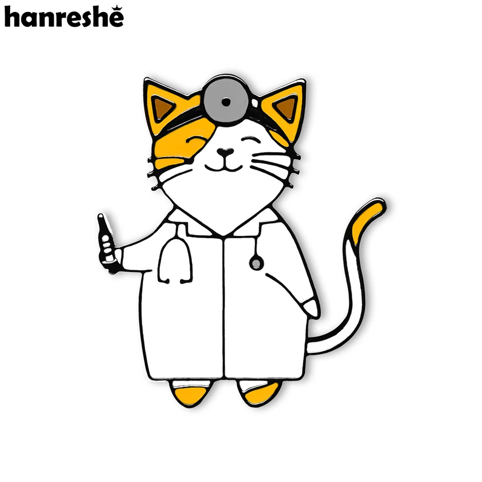 Hanreshe Creative Cat Doctor Enamel Pin Broš