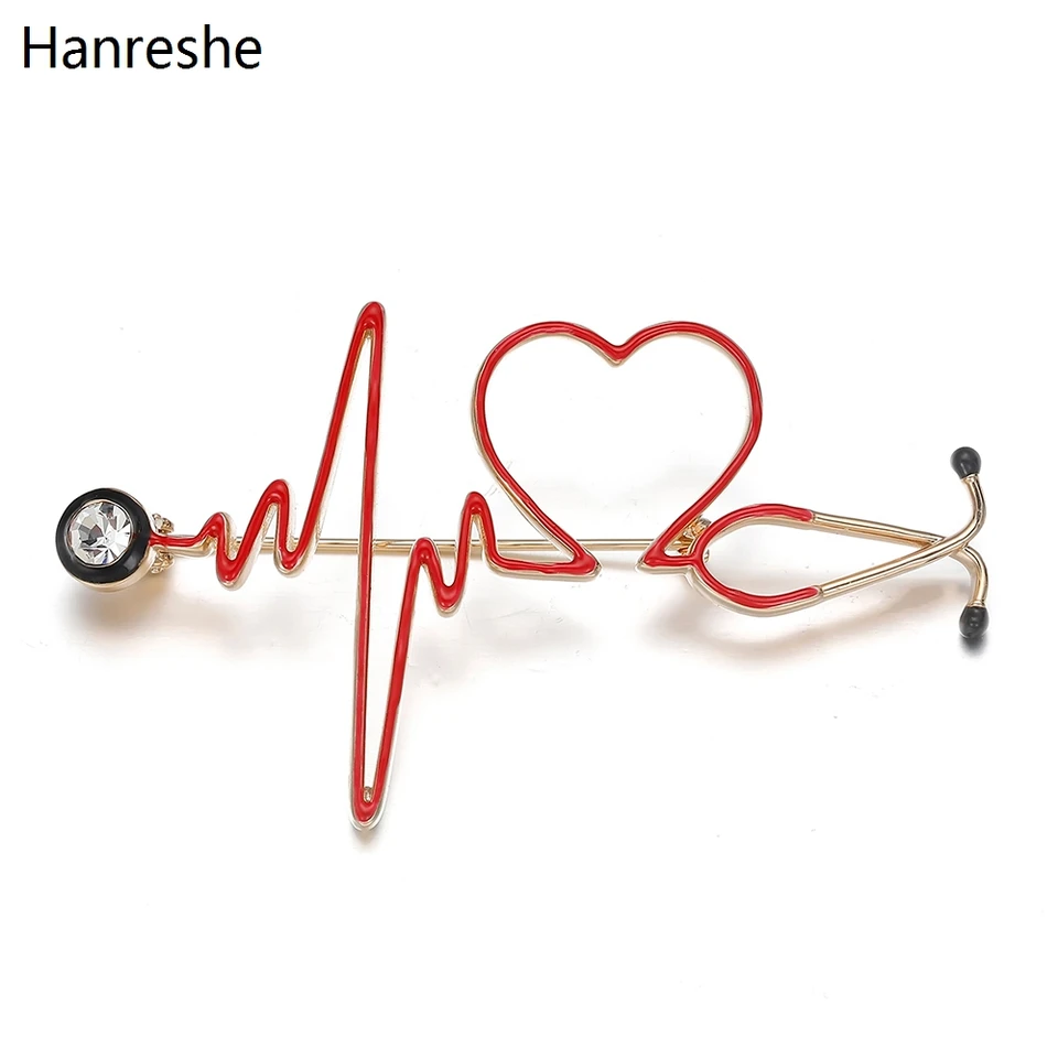 Hanreshe Medical Brošňa PIN stetoskop Elektrokardiogram srdca PIN PINSKÁ OSOTICKÁ OSATNÁ OTÁZKA