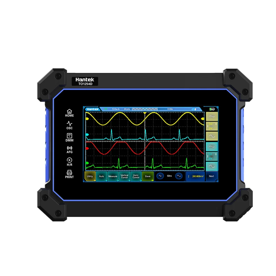 HANTEK TO1112D DIGITÁLNA SCRON DIGITÁLNE OSCILLOSCOP 2 kanály 110 MHz šírka pásma Hanheld osciloscopio + zdroj signálu + multimeter