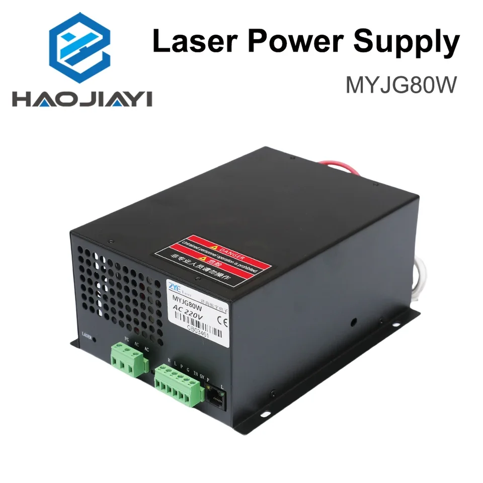 Haojiayi CO2 Laserový napájací zdroj MyJG-80W pre laserovú trubicu z2/s2 reci
