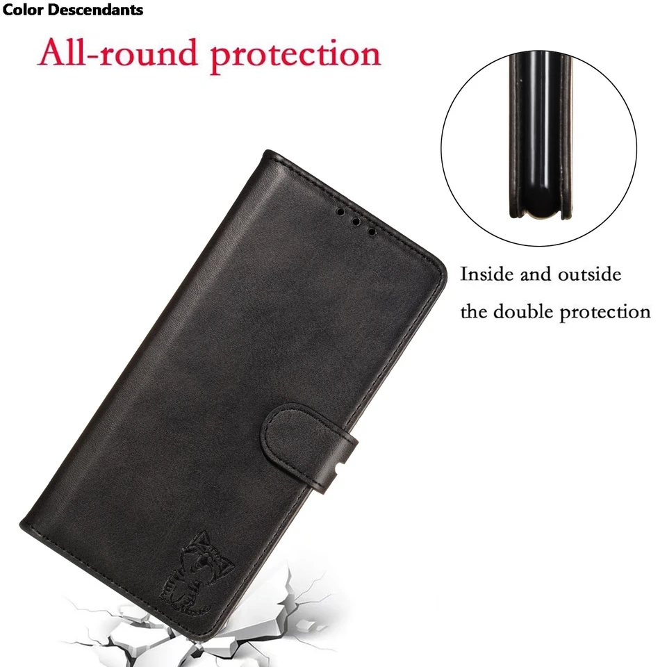 Happy Cat Leather Case Flip Peňaženka Anti-fal telefónny puzdro pre Xiaomi Redmi 9 10 10A 9C 12C 11a 2021 2022 4G 5G Note11 11E 11R 7 7S