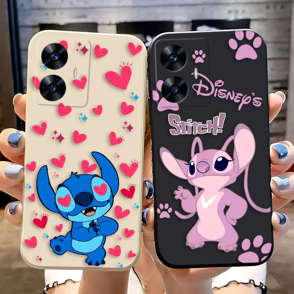Happy Disney Stitch Angel Cover Telefón puzdro pre Oppo Realme C20 C21Y C30 C35 C55 C55 C63 20 XT GT NEO 2 NARZO 50 30 20 20 CASE FONDA
