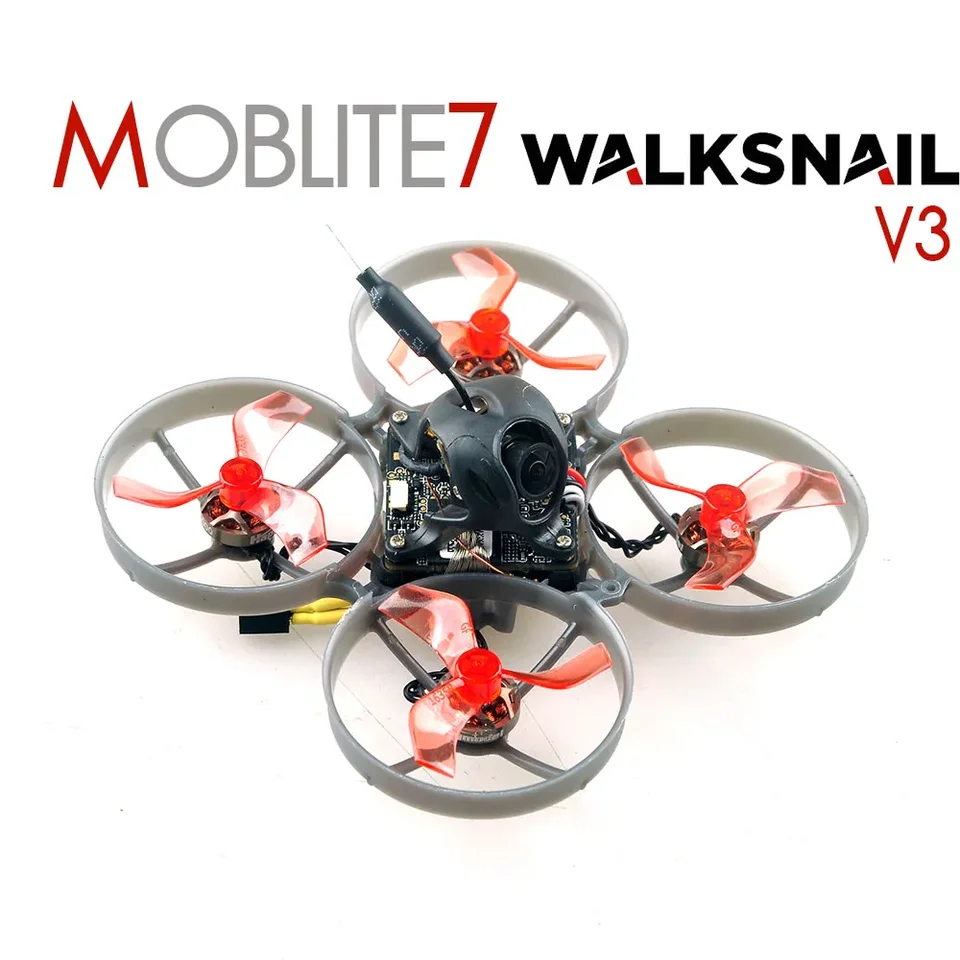 HappyModel Moblite7 Walksnail V3 1S 75 mm HD Brushless bez kusu HOOP HD ELRS AIO EX1002 KV20000 WAKSNAIL Avatar Mini 1S Kit