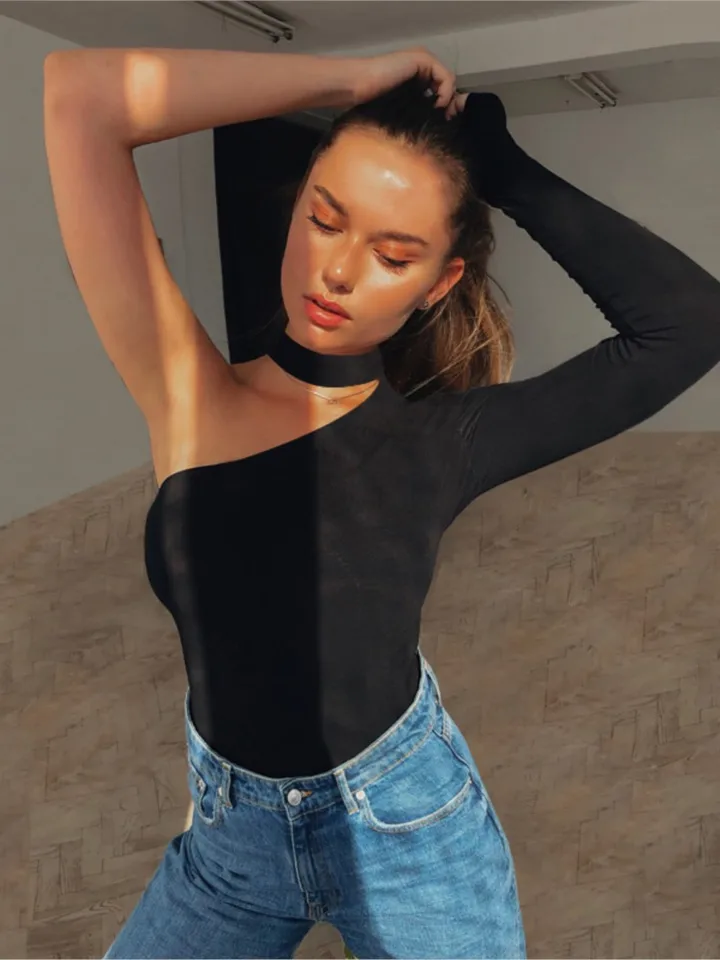 Harajuku camisole s jedným ramenom Sexy trikot ženská nová móda 2020 Zimná jar pevná farba Bodycon