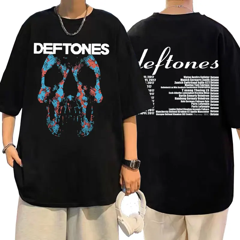 Harajuku Deftones tričko okolo kožušinového tričku adrenalín Tieň