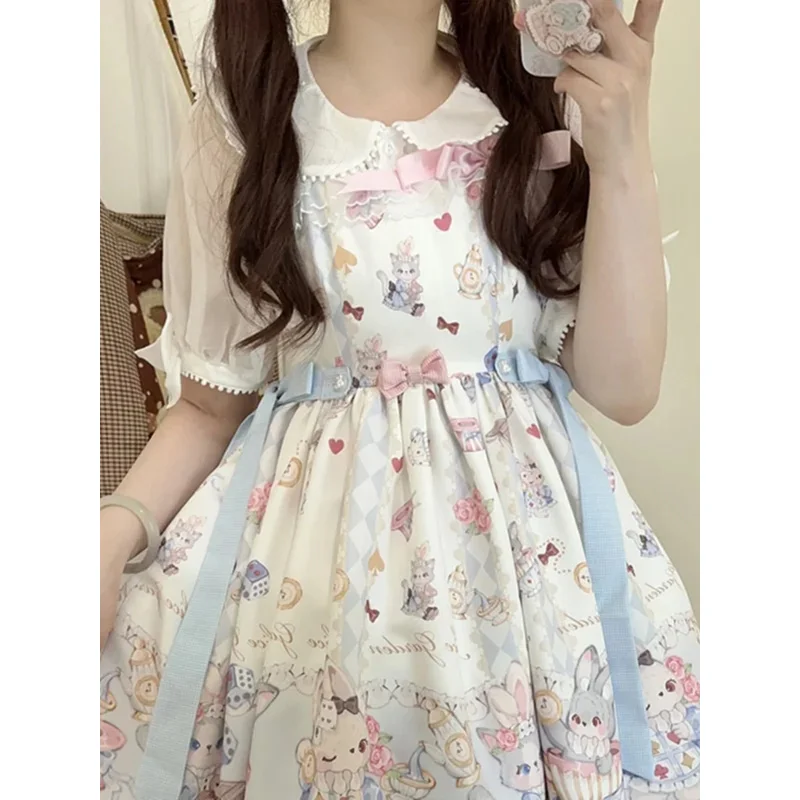 Harajuku japonská korea móda originál lolita originálny jsk ramenný popruh princezná Puffy sukňa v jesenných šatách zima na sklade