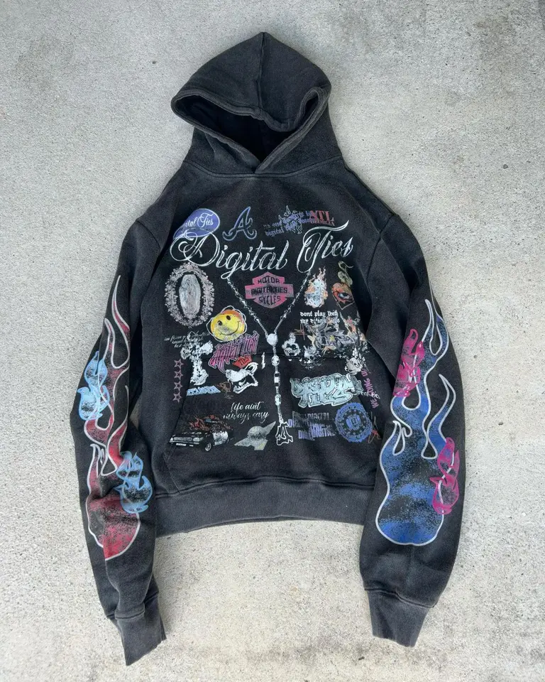 Harajuku multi -tlačiarenské mikiny Ženy Ootd Streetwear Vintage Nadmerná kapucňa Y2K Top mikina Tracksety Casy Men Obliekanie