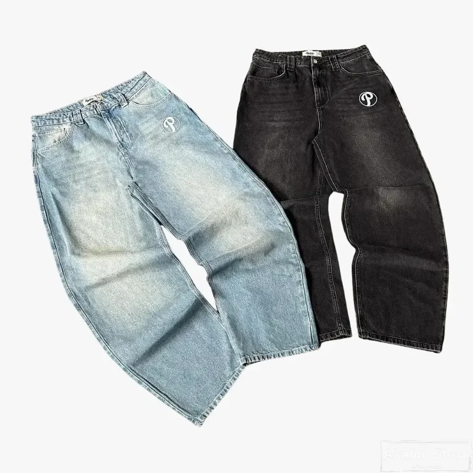 Harajuku New Protect Jeans Streetwear Independent Store Drop Shipping Nákladné tepláky Y2K Dámske nohavice vyšívacie džínsy