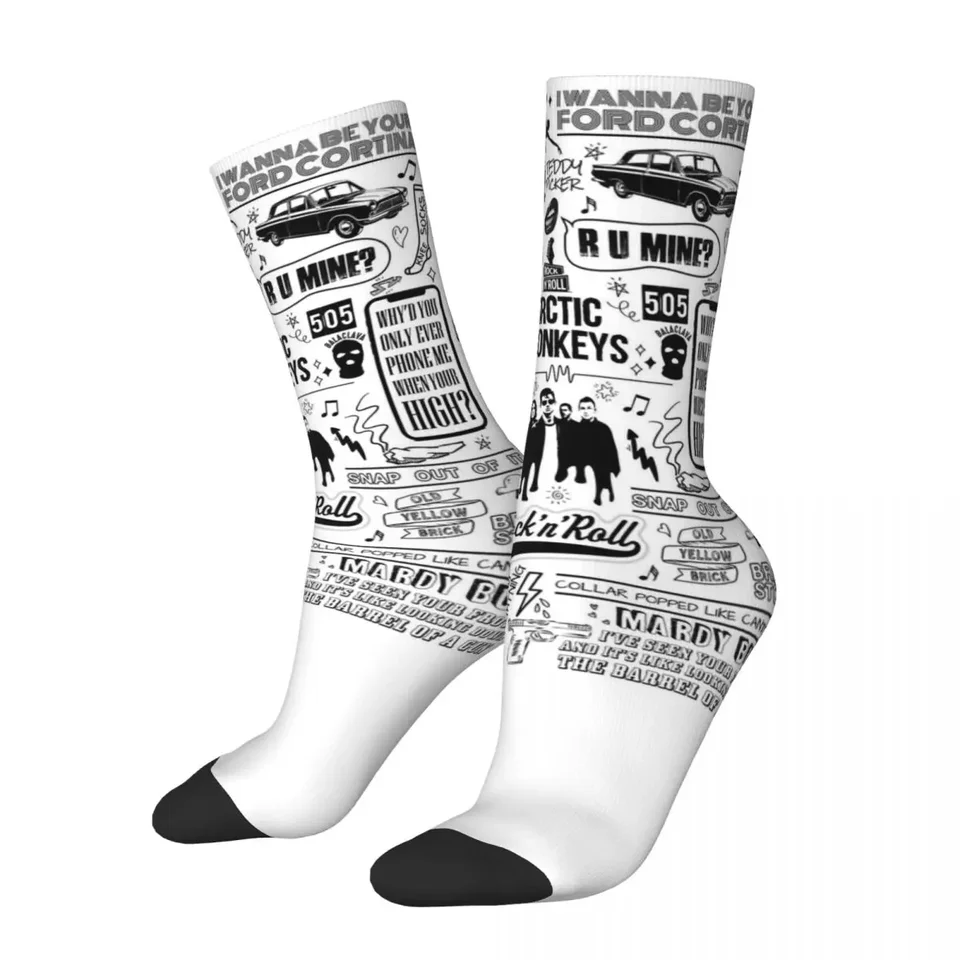 Harajuku unisex ponožky Arctic Monkeys Band Album Absipsory Pohodlná hudobná skupina Sport Sock All Seasons