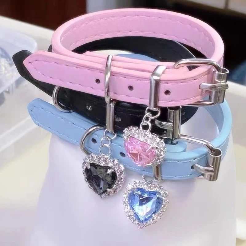 Harajuku šperky sexy ružové kožené krištáľové choker kawaii doplnky lesklý prívesok náhrdelník pre ženy egirl náhrdelník y2k grunge