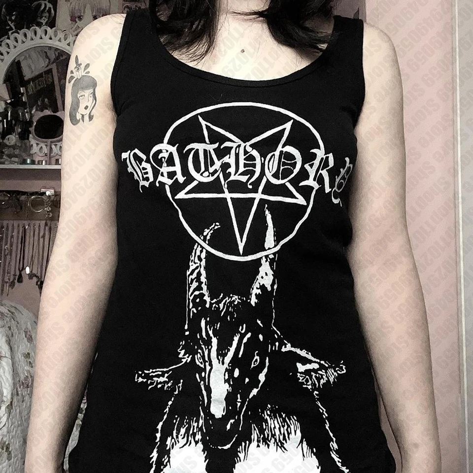 Harajuku štíhle topánky pre ženy pre ženy grunge tlače bez rukávov sexy y2k estetické vintage plodiny vrcholy streetwear 2000 Tops emo Girls