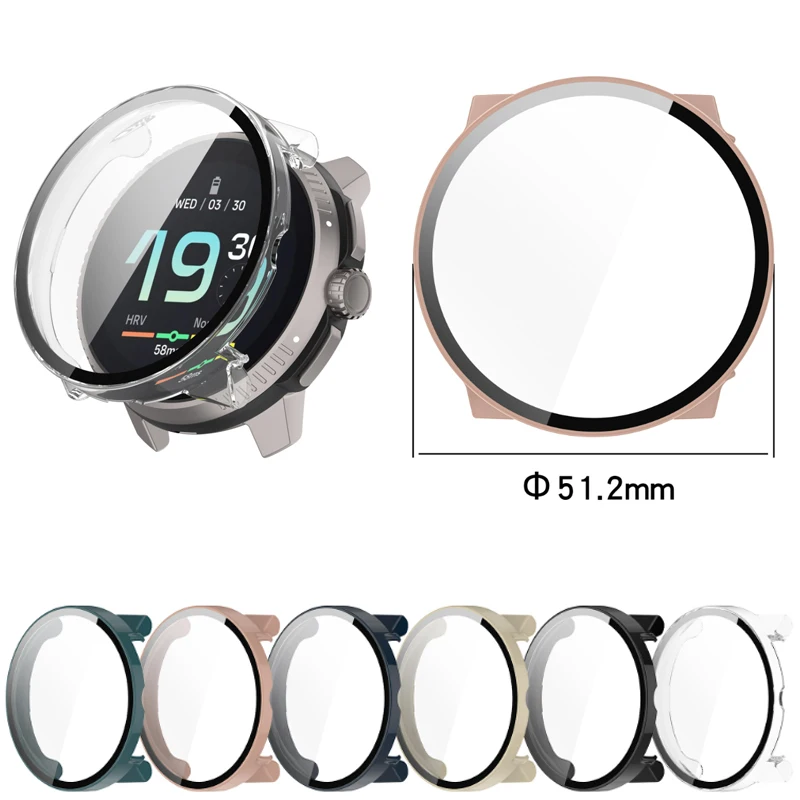 Hard Edge Glass Glass Screel Protector Film Film Smartwatch Frame Puzdro pre Suunto Race / S Ochranné nárazníky Cover Smart Actle Apartproy