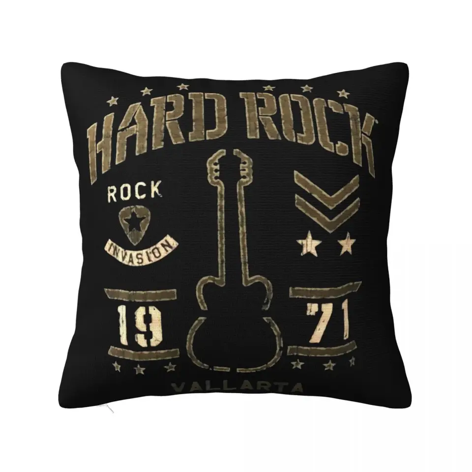 Hard Rock Hotel Cafe Vallarta Guitar Vintage 1971 Rock Invasion Bandan Sale vankúš vankúš