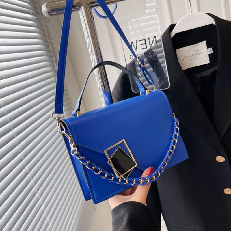 Hardvérová taška na háčiky prísne šijacie taška na jedno rameno Crossbody taška malá štvorcová spona prenosná taška na posol cudzí štýl