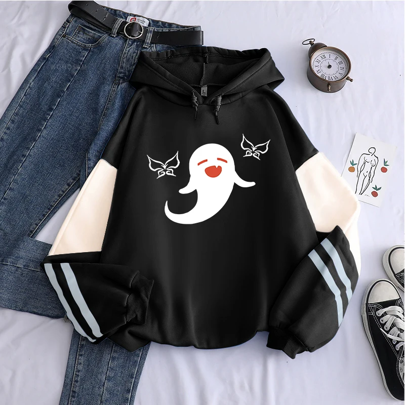 Harjauku Game Geshin Impact Kawaii Hu Tao Hoodies Tlač Ženy plus veľkosť estetickej mikiny rukávov zimné pulóver