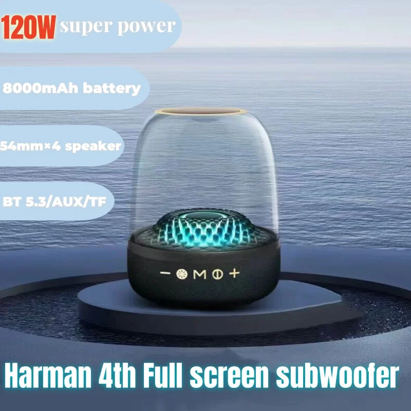 Harman 4. celá obrazovka Transparentná Caixa de SOM Bluetooth reproduktor 120W s vysokým výkonom subwoofer 9d