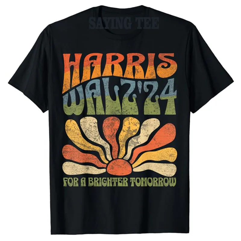 Harris Waltz 2024 Volebná kampaň Tee Kamala Harris Tim Waltz 2024 Tričko Humor vtipné listy Vytlačené