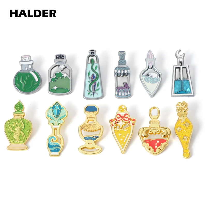 Harry zábudlivosť polyjuice felix felicis elegany Hair Mandrake lektvar dutinu z zliatiny zliatiny kovový smaltový brošový odznak