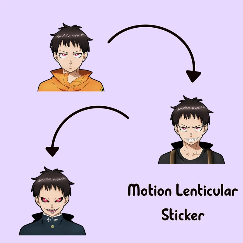 Hasičská sila Shinra Kusakabe Motion Chladnička samolepky anime nepremokavé nálepky pre auto, laptop, kufor atď.