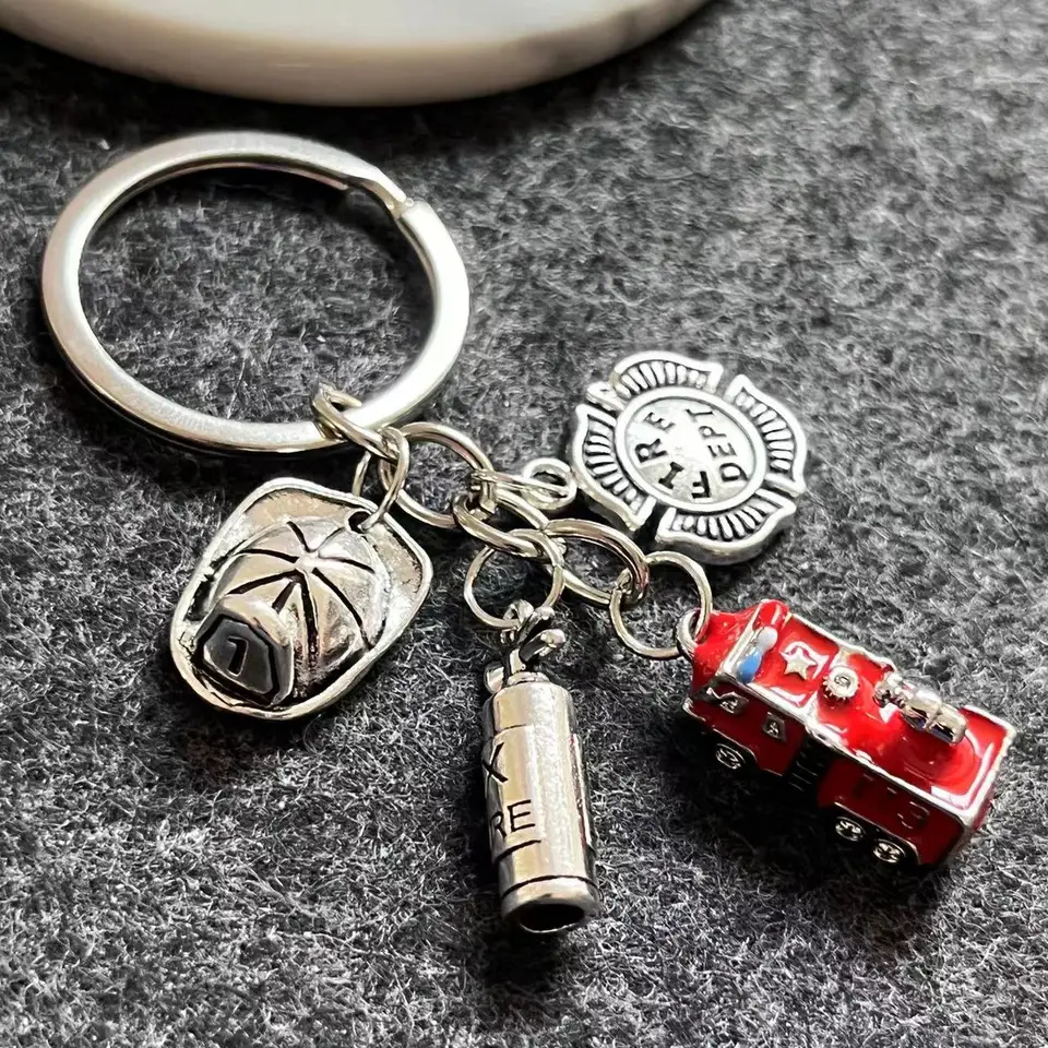 Hasičský hasiaci prístroj Ax Ax Fire Cap Fire Dept Hasič hasič kľúčový kľúče kľúče keyring