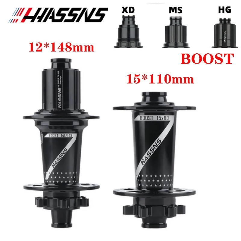 Hassns Pro7 Bicycle Hub Boost 12x148 mm 15x110 mm 4 utesnené ložiská 32H 120T Mountain Bike Hg/XD/MS 8/11/11/12 Rýchlosť