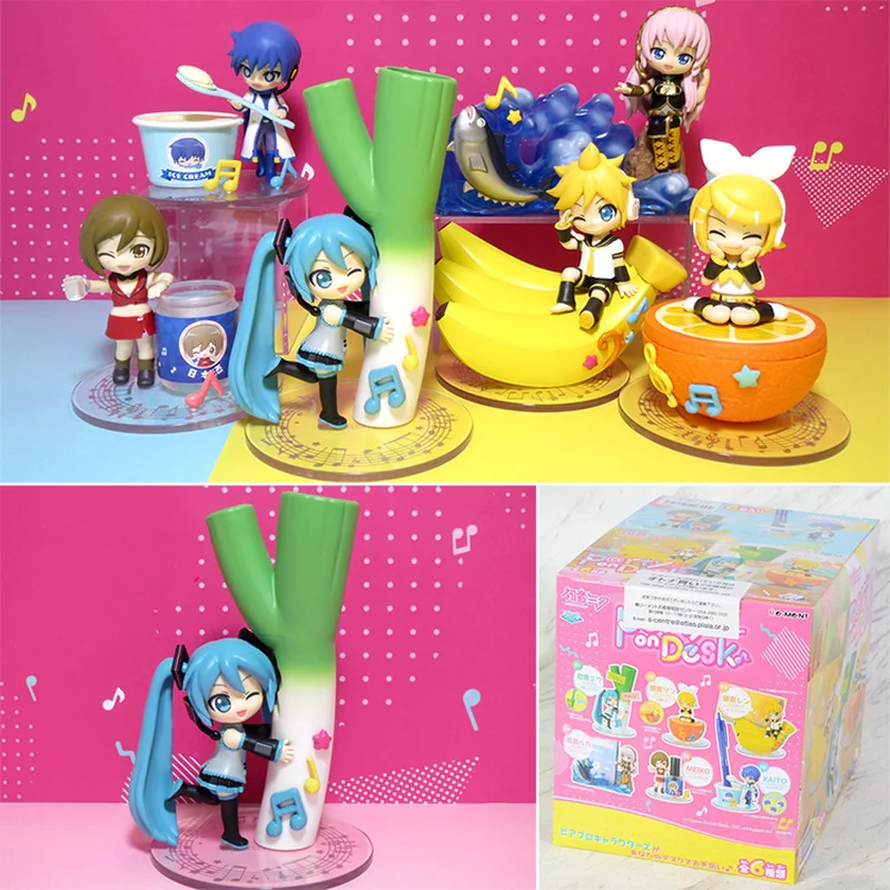 Hatsune Miku Family Party na stolovej sérii Series Kaito Meiko Mini Figures Box Egg Trendy Hray Tabutop dekorácie Model garážová súprava darček