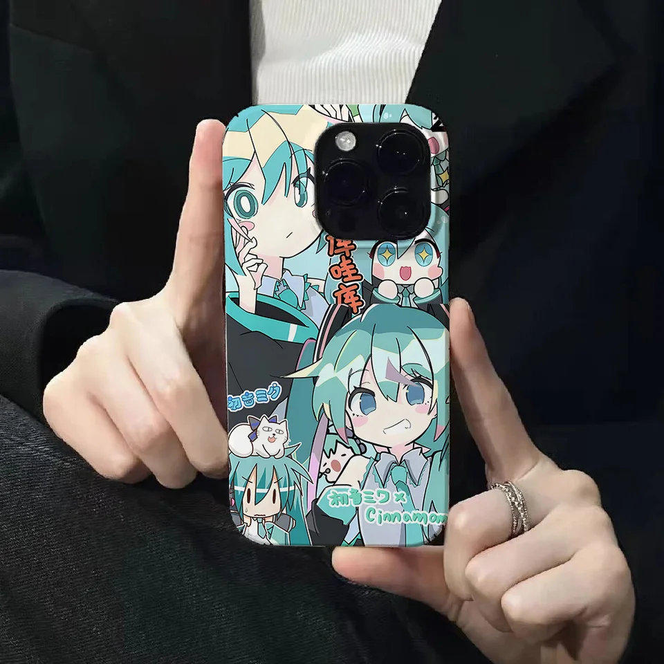 Hatsune Miku iPhone 12 13 14 15 Puzdrá prípady mobilných telefónov Rode smartfóny 5G Moana Arcane Jinx Covers