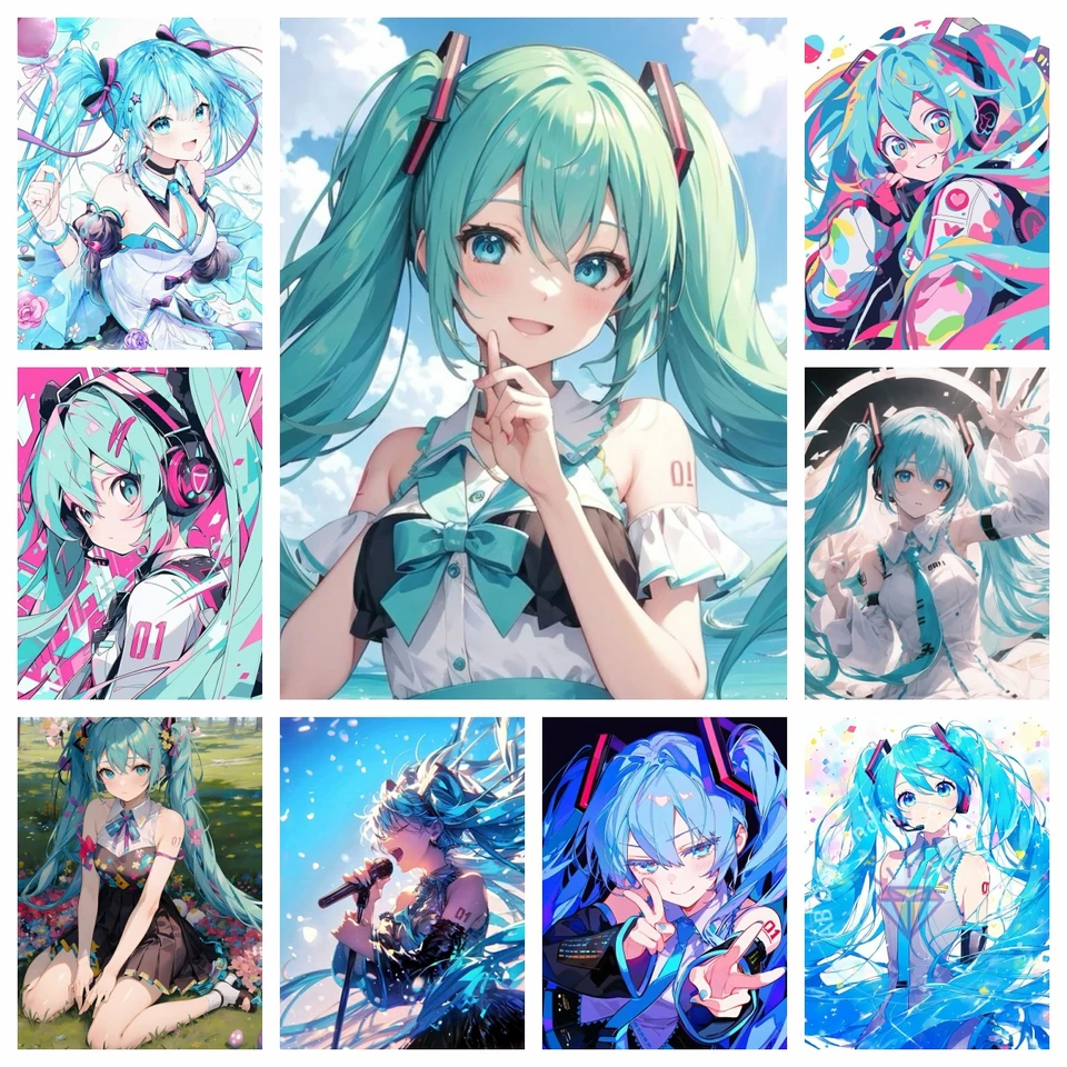 Hatsune miku speváčka diamantová maľba Kit