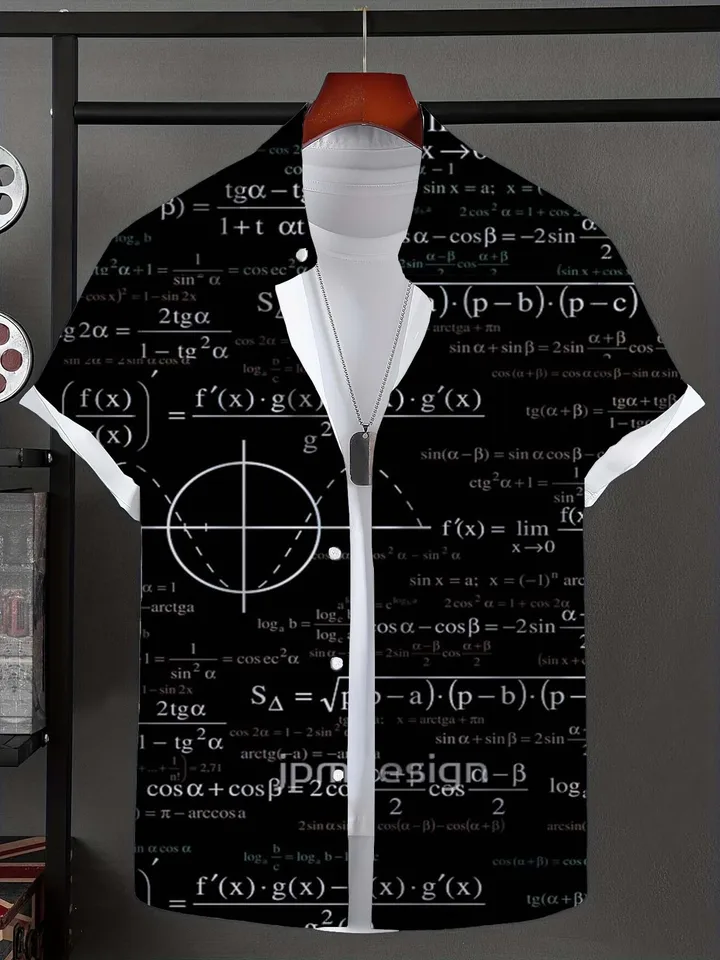 Havajské košele pre mužov Funny matematický recept Vytlačené košele s krátkym rukávom leto nové unisexové vrcholy nadmerne veľtrhové oblečenie mužov