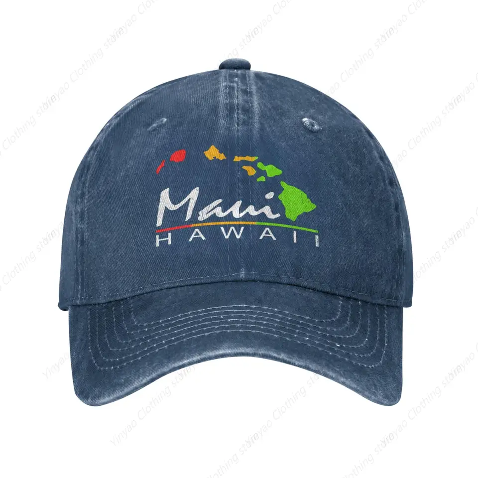 Havajské ostrovy Maui Island Havajské ostrovy Tlačené klobúk nastaviteľný retro kovbojský baseball klobúk pánsky a dámsky klobúk klobúk červený