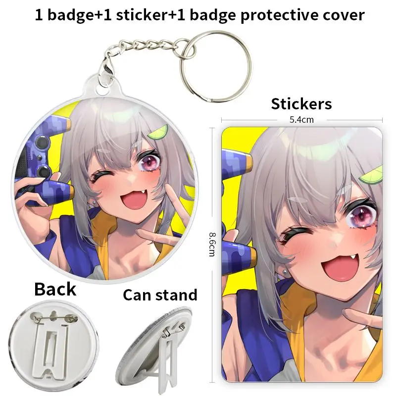 Hayama Marin Channel Vtuber Anime Character Soft Button Odznak Broš