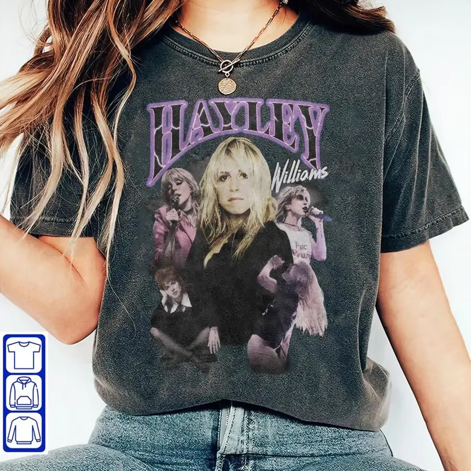 Hayley Williams Hudobná košeľa Hayley Williams Tshirt Vintage Hayley Williams 90. rokov Bootleg Graphic Tee L78RP 11AU07