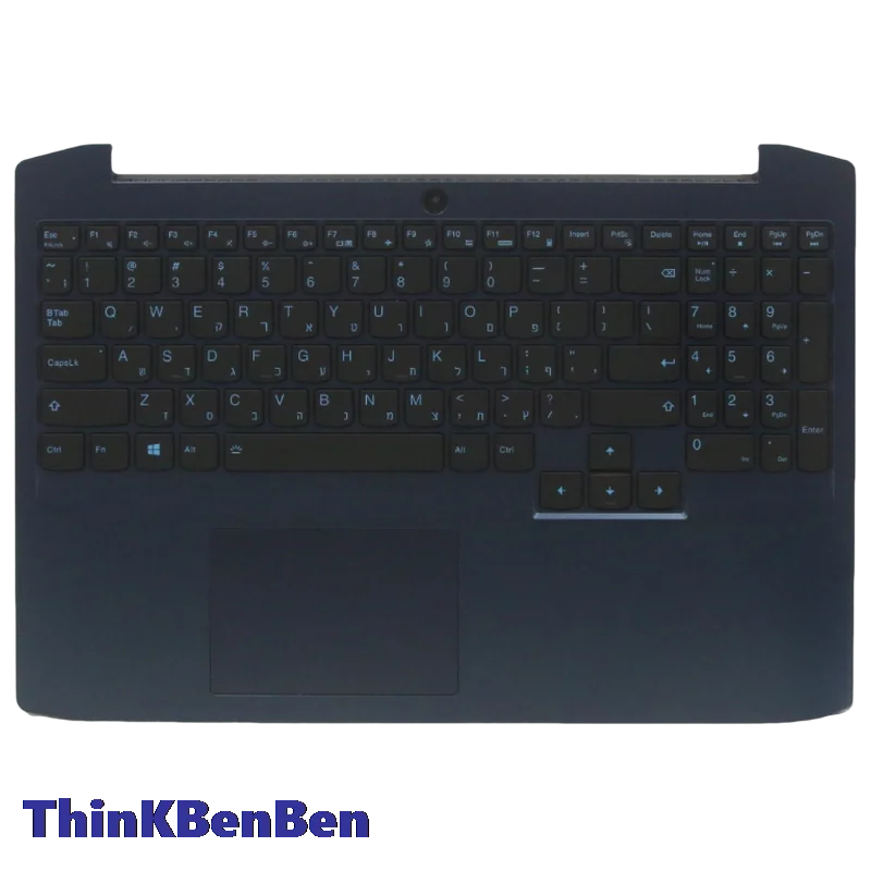Hb hebrejčina (Il Israel) Blue Keyboard Horná puzdro Palmrest Shell Cover pre Lenovo IdeaPad Gaming 3 15 15ImH05 5CB0Y99512