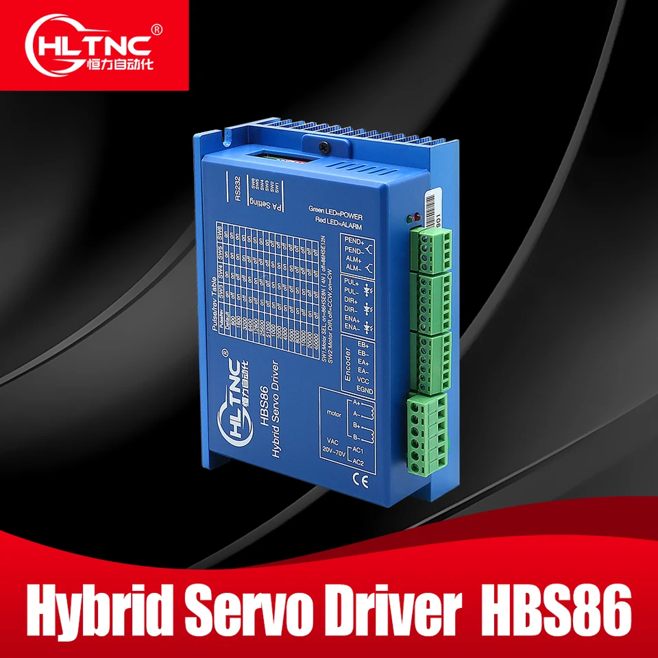 HBS86 Krokový pohon motora 0-200kHz AC20-80V alebo DC 30-110V Encoder 1000 Link Link Servo Drive Suit pre NEMA34 Krokový motor