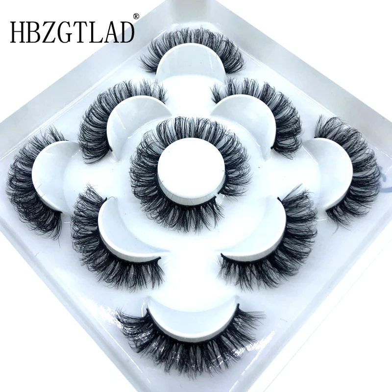 Hbzgtlad False riasy mačacie oči Fluffy Faux Mink Mink riasy 8d múdry riasy 5 párov balenie Dramatické dramatické silné objemy rias