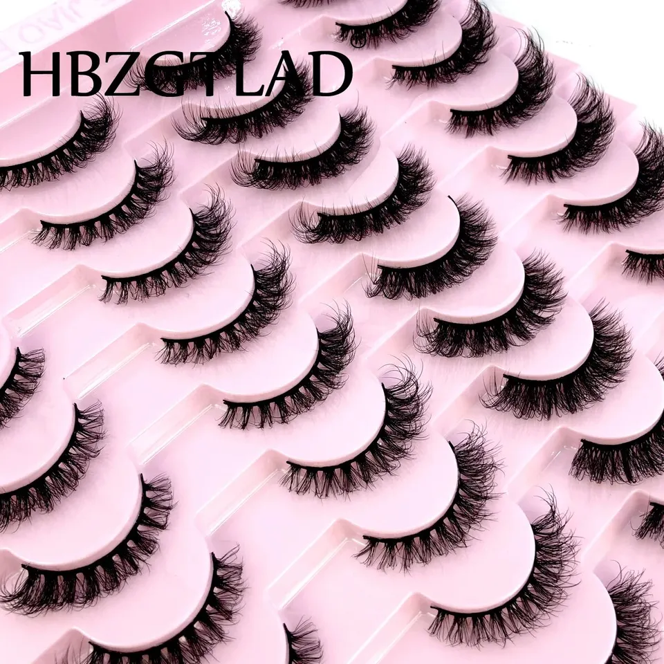 Hbzgtlad Novinky 20 párov 3D Mink Riziky Faux Mink Mink Fluffy Lash Sladko plne hrubé múdry rias dramatické falošné riasy makeup