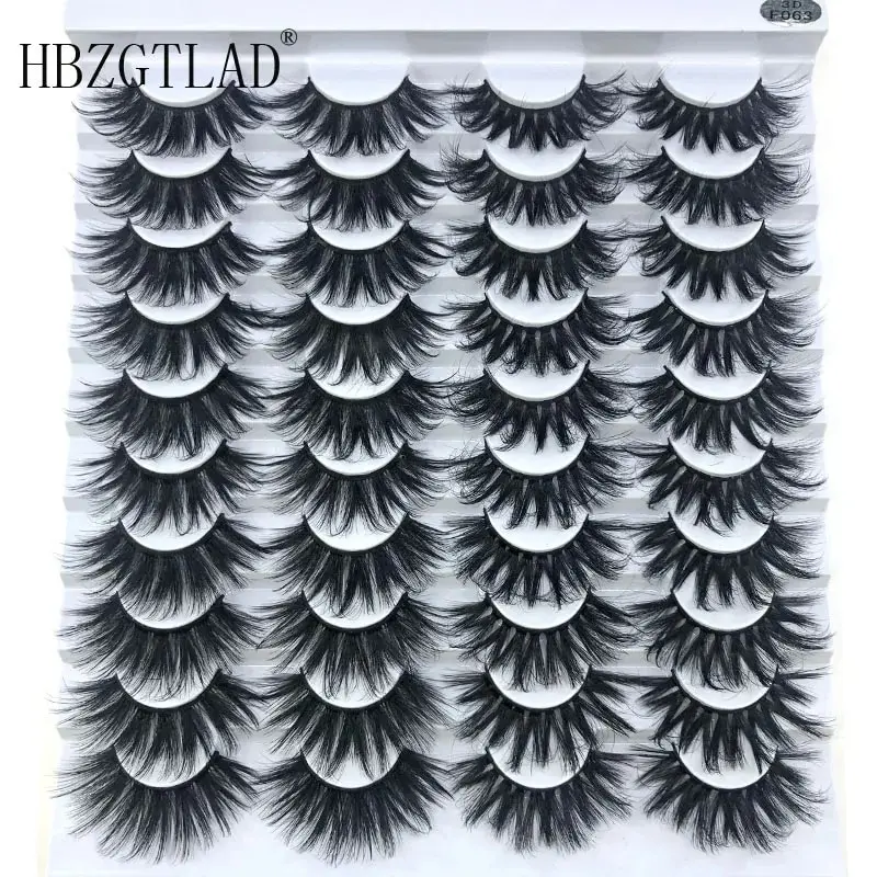 Hbzgtlad Nové 20 párov falošné riasy 3D Mink riasy Fluffy Dramatické silné objemy mihalnice Prírodné riasy falošné riasy makeup