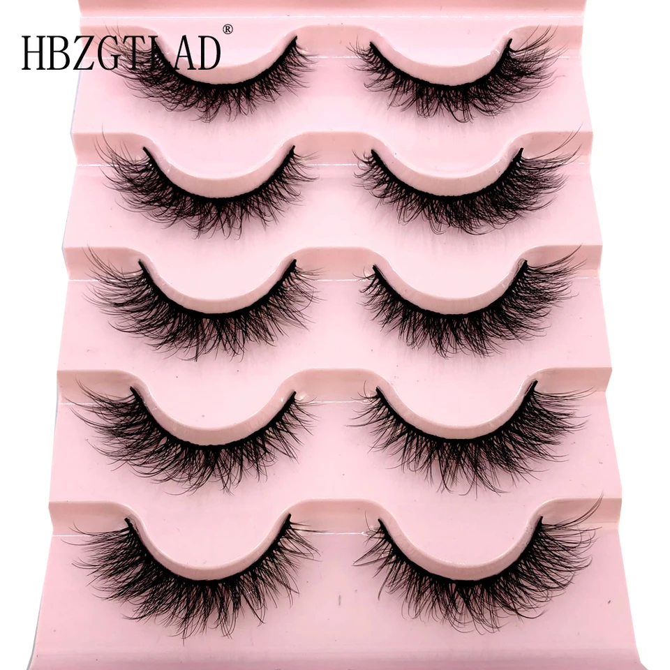 Hbzgtlad Nových 5 párov 3D rias Natural silné riasy falošné riasy make -up predlžovacie mihalnice Cilios maquiagem