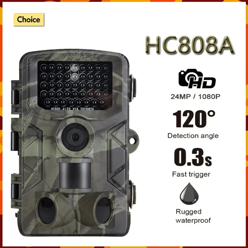 HC808A Hunting Trail Camera Outdoor 24MP 1080p Vysoká definícia s pohybom aktivovaným nočným videním spúšť