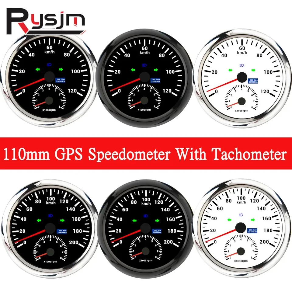HD 120 km/h 200 km/h rýchlomer +tachometer 0-8000 ot./min. 110 mm o kilometer na kilometer na rýchlosť s GPS