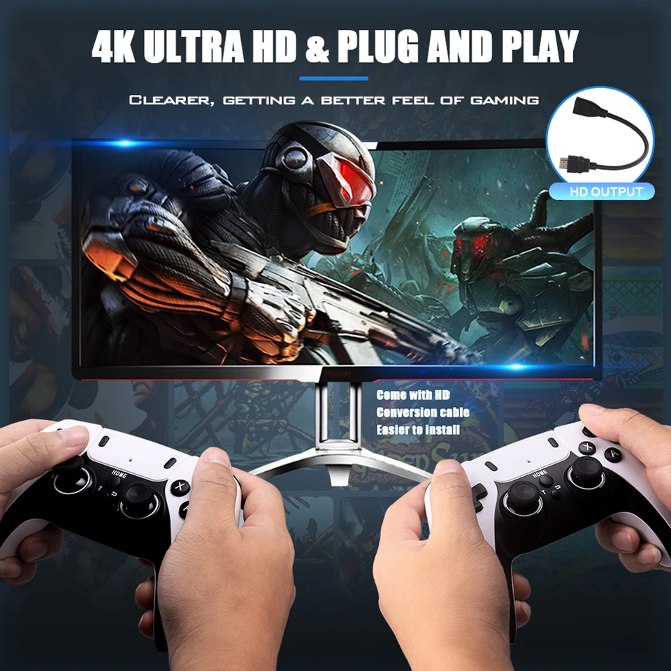 HD 4K 2,4G Video Game Console Anti Slip Design Mini Pocket Games Console 3D Joystick Handheld Video Game Console pre chlapcov dievčatá