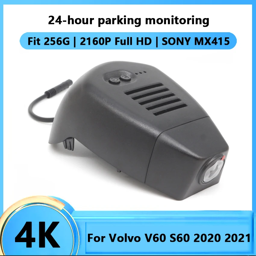 HD 4K 2160p DVR DVR WiFi Video Recorder Dash Camera pre Volvo V60 S60 2020 2021 2022 Nočné videnie Full HD CCD